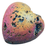 Titanium Coated Agate Druzy Geode Heart Crystal Quartz Gemstone