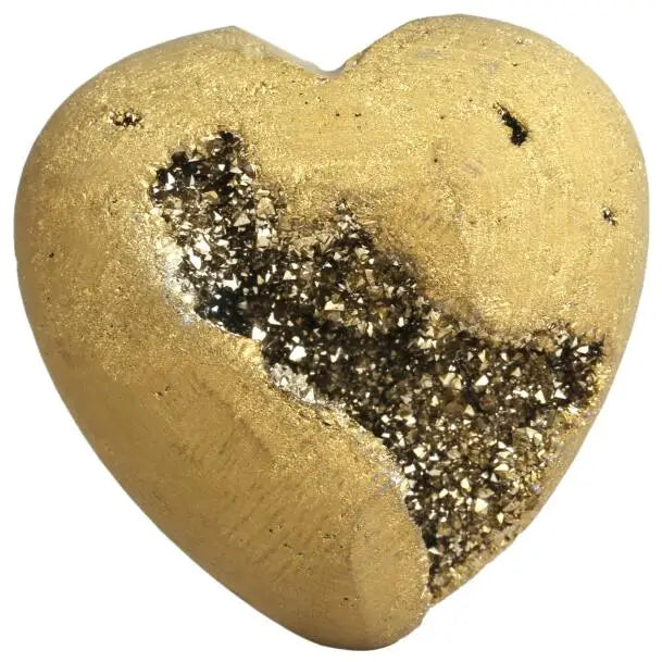 Titanium Coated Agate Druzy Geode Heart Crystal Quartz Gemstone