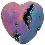 Titanium Coated Agate Druzy Geode Heart Crystal Quartz Gemstone