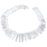 Titanium Coated Crystal Quartz Point Beads Top Drilled Rough Sticks