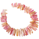 Titanium Coated Crystal Quartz Point Beads Top Drilled Rough Sticks
