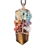Tree Of Life Pendant Natural Crystal Gravel Minerals Reiki Sword Shape