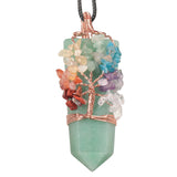 Tree Of Life Pendant Natural Crystal Gravel Minerals Reiki Sword Shape