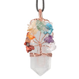 Tree Of Life Pendant Natural Crystal Gravel Minerals Reiki Sword Shape