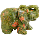 Unakite Stone Elephant Animal Healing Chakra Figurine 2''