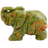 Unakite Stone Elephant Animal Healing Chakra Figurine 2''
