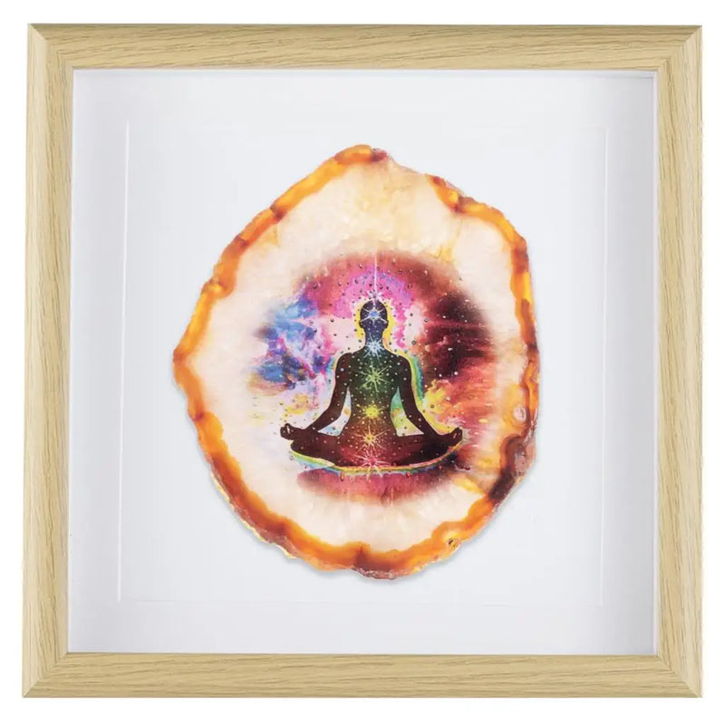 Agate Slice Engraved Reiki 7 Chakra Yoga Meditation Home Decor