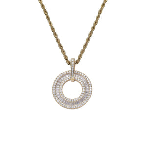 Hip Hop Micro Pave Bling Bling Brass Pendant with CZ Women Necklace