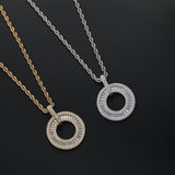 Hip Hop Micro Pave Bling Bling Brass Pendant with CZ Women Necklace