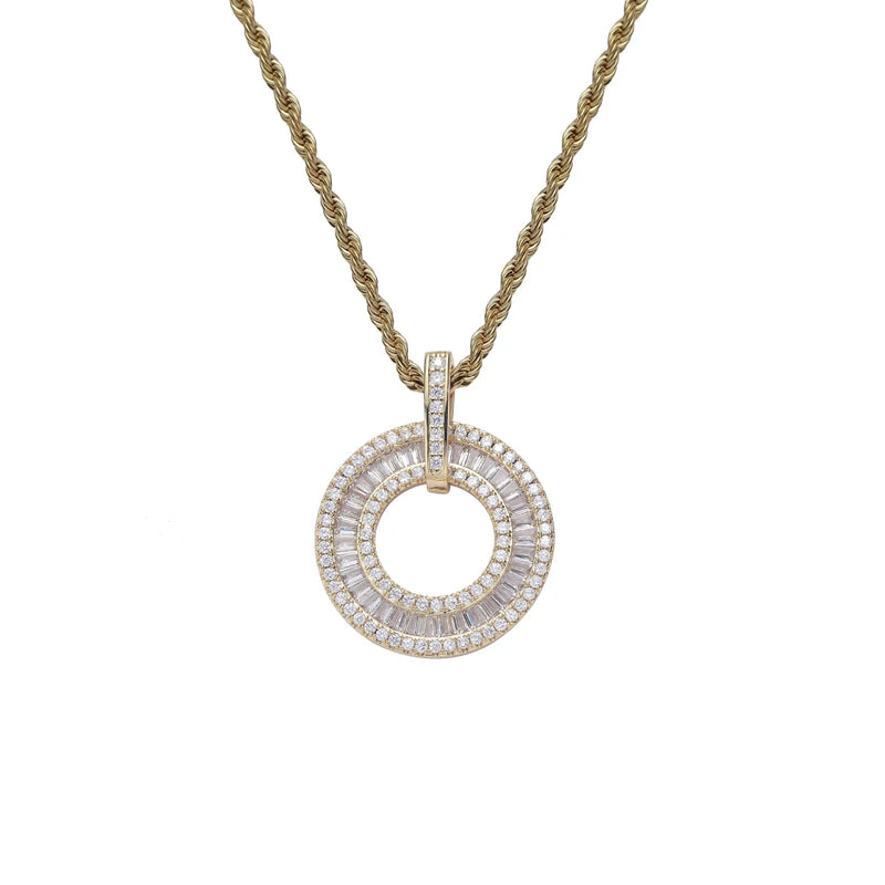 Hip Hop Micro Pave Bling Bling Brass Pendant with CZ Women Necklace