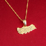 TUROUIE Turkey Map Pendant Necklace Women Flag Jewelry Turkiye Cumhuriyeti