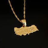TUROUIE Turkey Map Pendant Necklace Women Flag Jewelry Turkiye Cumhuriyeti