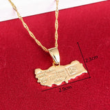 TUROUIE Turkey Map Pendant Necklace Women Flag Jewelry Turkiye Cumhuriyeti