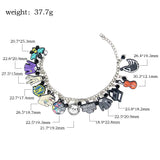 Wednesday Addams Charms Bracelet Gothic Pendant for Women