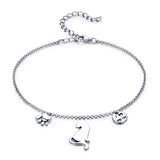 Silver Rainbow Crystal Chain Link Bracelet for Women