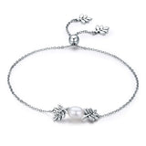Silver Rainbow Crystal Chain Link Bracelet for Women