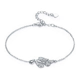 Silver Rainbow Crystal Chain Link Bracelet for Women