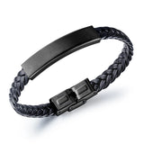 Men's Leather Hollow Triangle Bead Bracelet