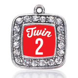 Square Charm Antique Silver Crystal Jewelry