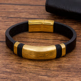 TYO Charm Braided Rope Magnetic Leather Name Bracelet Men Bang