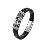 Charm Rope Magnet Leather Bracelet Men Bangles Vintage Jewelry