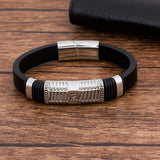 Stainless Steel Leather Men's Bracelet Punk Rock Gift