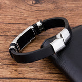 Stainless Steel Leather Men's Bracelet Punk Rock Gift