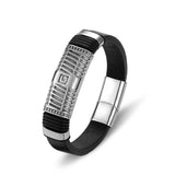 Stainless Steel Leather Men's Bracelet Punk Rock Gift