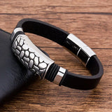 Men's Stainless Steel Magnet Leather Bracelet Geometric Punk Gift