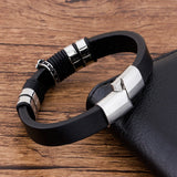 Gothic Braided Leather Bracelet Punk Cross Accessories Men's Bangles