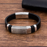MultiLayers Weave Punk Men Bracelets Stainless Steel Magnet Jewelry