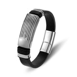 MultiLayers Weave Punk Men Bracelets Stainless Steel Magnet Jewelry