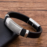 MultiLayers Weave Punk Men Bracelets Stainless Steel Magnet Jewelry