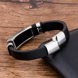 MultiLayers Weave Punk Men Bracelets Stainless Steel Magnet Jewelry