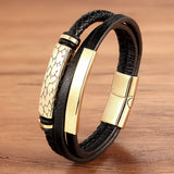 Braided Leather Bracelets with Magnetic Clasp