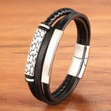 Braided Leather Bracelets with Magnetic Clasp