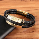Braided Leather Bracelets with Magnetic Clasp
