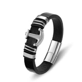 Stainless Steel Anchor Bracelet Men Hand Woven Braided DIY Bangles