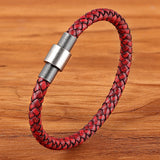 Men's Stainless Steel Leather Bracelet Wrap Bangle