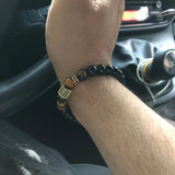 African CZ Charm Tiger Eye Beads Bracelet DIY