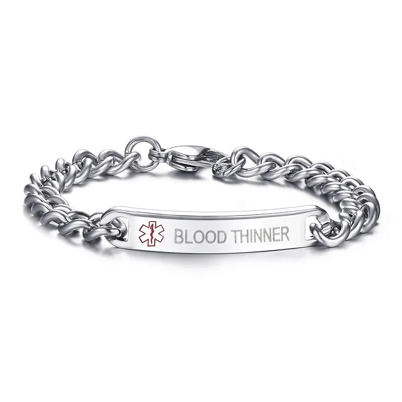 TYPE 1 2 DIABETES Bracelet Stainless Steel Medical Alert ID Bracelet