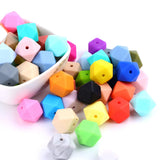 14mm Silicone Hexagon Beads 50pc Baby Teether BPA Safe Teething Necklace Loose