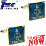 Keep Calm Wedding Cufflink Cuff Link 2 Pairs