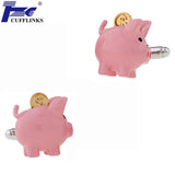 Pig Saving Pot Cufflink Cuff Link Set