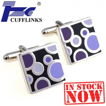 Enamel Epoxy Cufflink Set for Men - 2 Pairs