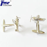 Siver Plane Cufflink Cuff Link 2 Pairs Promotion