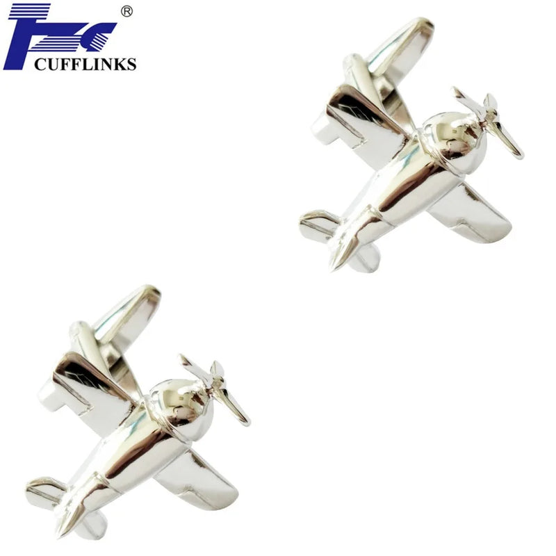 Siver Plane Cufflink Cuff Link 2 Pairs Promotion