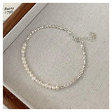 925 Silver Pearl Bracelet Sparkling Irregular Silver Bracelet Jewelry