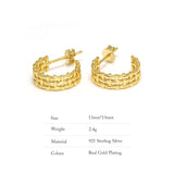 925 Silver C-shaped Earrings Birthday Party Jewelry Gift