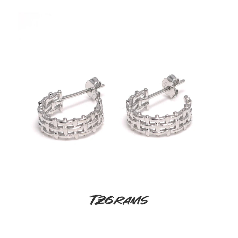 925 Silver C-shaped Earrings Birthday Party Jewelry Gift